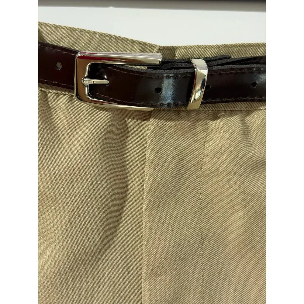 Vintage Briggs Women’s Size 8 Khaki Bermuda Shorts with Belt Made in USA